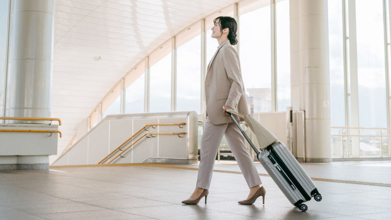 Lady with a luggage
